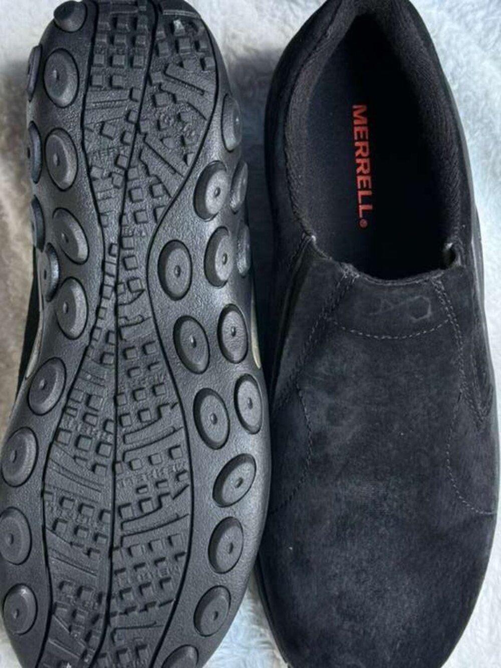 Size 10.5 - Merrell Jungle Moc Midnight Black Suede Slip On Shoes NWOT